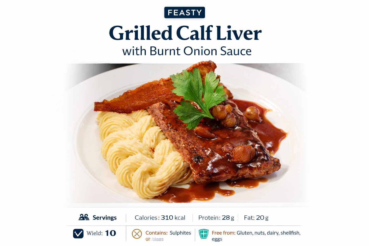 Grilled Calf Liver With Burnt Onion Sauce